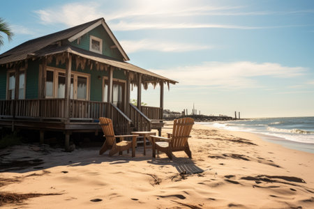 beautiful and clean beach inn sunny day view professional advertising photographyの素材