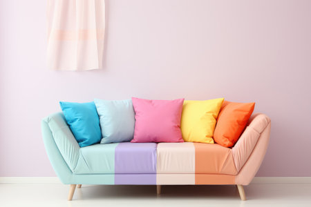 stock photo of sofa pastel color style professional photographyの素材