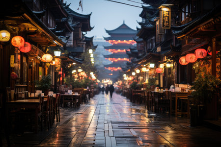 crowded bustling in Japan city professional photographyの素材