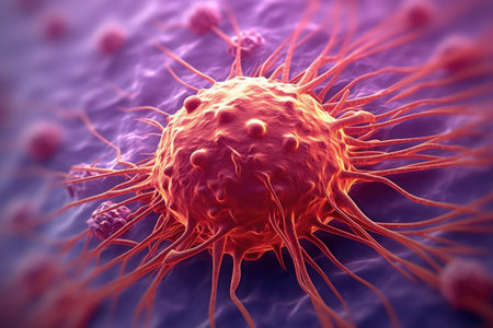 Microscopic zoom of cancer cells professional photographyの素材