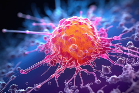 Microscopic zoom of cancer cells professional photographyの素材