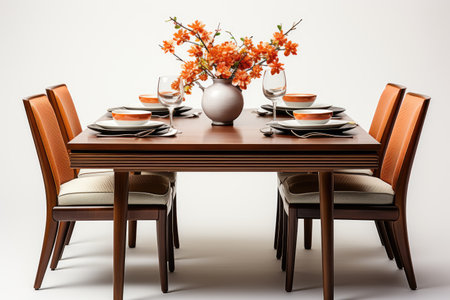 dining table set minimalist style in indoor photo studio professional photographyの素材