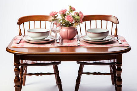 dining table set vintage style in indoor photo studio professional photographyの素材