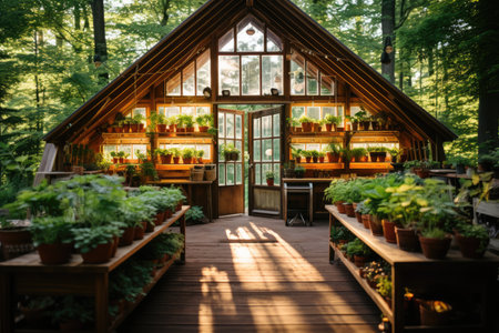 greenhouse with plants professional photographyの素材