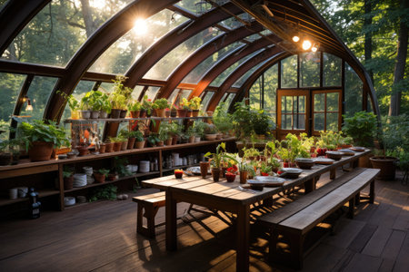 greenhouse with plants professional photographyの素材