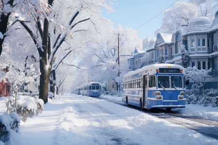 The Beginning of winter is bustling in the white snowy city professional photographyの素材