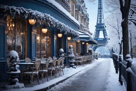 The Beginning of winter is bustling in the white snowy city professional photographyの素材