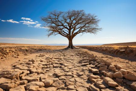 Tree of life in the middle of a desert landscape professional photographyの素材