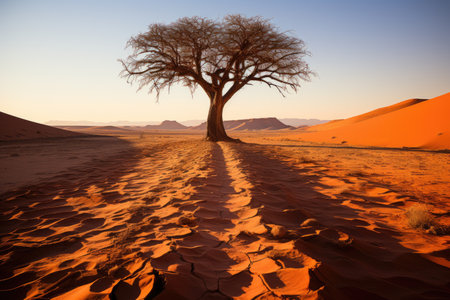 Tree of life in the middle of a desert landscape professional photographyの素材