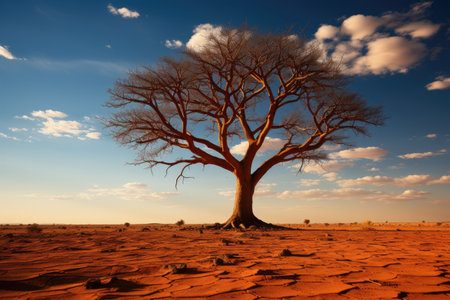 Tree of life in the middle of a desert landscape professional photographyの素材