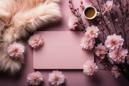 beautiful feminine desk accessories professional photographyの素材