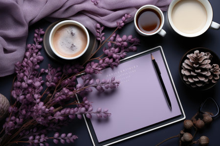 beautiful feminine desk accessories professional photographyの素材
