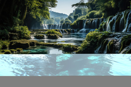 beautiful nature with natural waterfalls professional photographyの素材