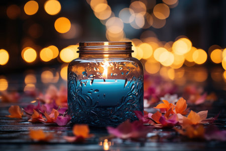 Colorful candles emit light professional photographyの素材