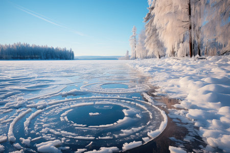 environments nature with frozen water surfaces professional photographyの素材