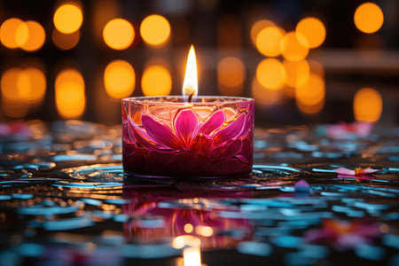 Colorful candles emit light professional photographyの素材