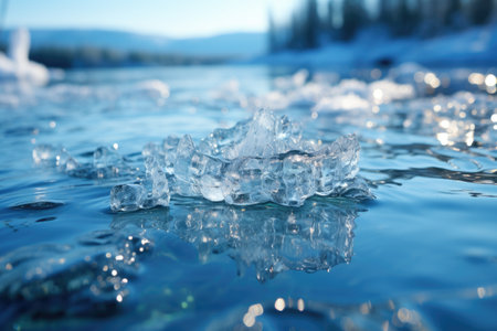 environments nature with frozen water surfaces professional photographyの素材