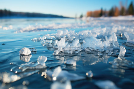 environments nature with frozen water surfaces professional photographyの素材