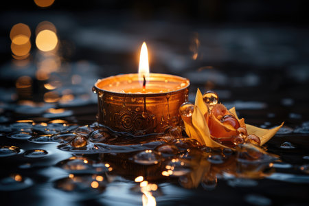 photo of candles in indoor photo studio professional photographyの素材