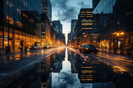 a city with many buildings of different styles professional photographyの素材