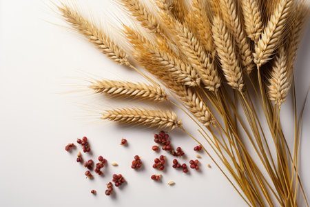 wheat in photo studio on white background professional photographyの素材