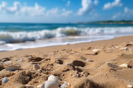 sand with summer blurred sea sky background professional photographyの素材