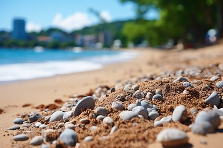 sand with summer blurred sea sky background professional photographyの素材