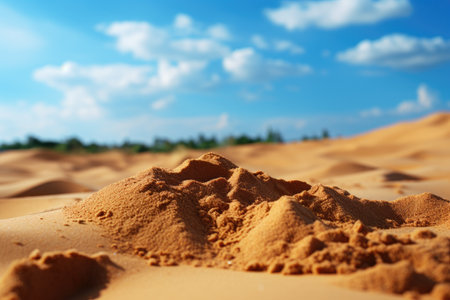 sand with summer blurred sea sky background professional photographyの素材