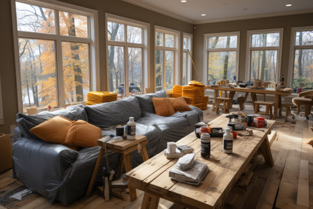 living room under construction professional advertising photographyの素材