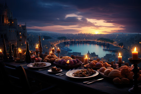 night view during Ramadan kareem professional photographyの素材