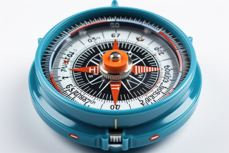 Compass with isolated white background professional photographyの素材