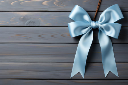 blue ribbon tied on white background professional photographyの素材