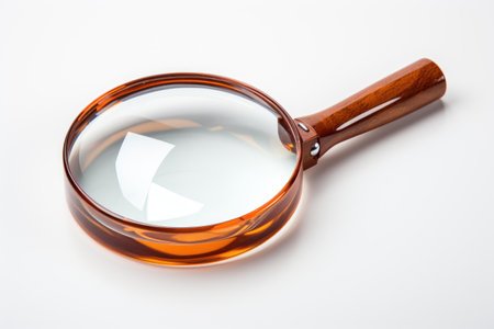 magnifying glass white background professional photographyの素材