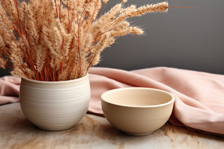 plants cover the large table which is warm and comfortable professional photographyの素材