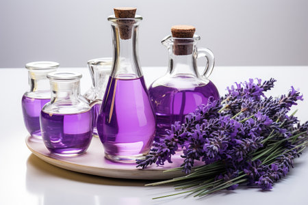 lavender oil Extract with isolated white background professional photographyの素材