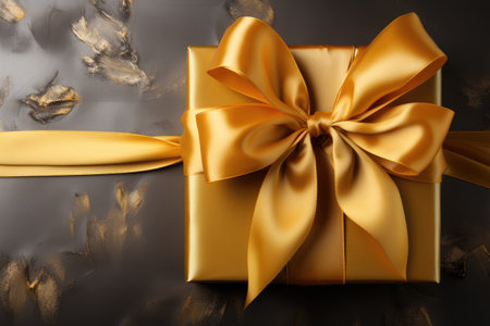 yellow ribbons tied in a bow on white background professional photographyの素材