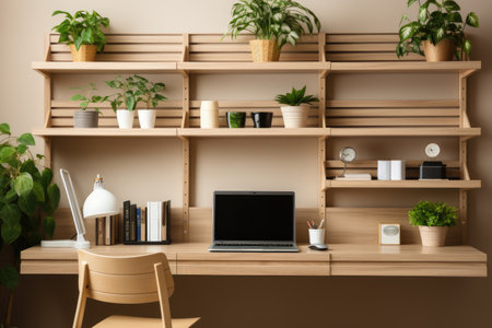 quiet office space desk professional photographyの素材