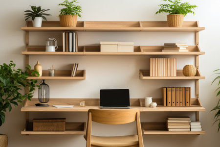 quiet office space desk professional photographyの素材