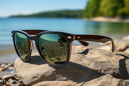 sunglasses with lenses professional photographyの素材