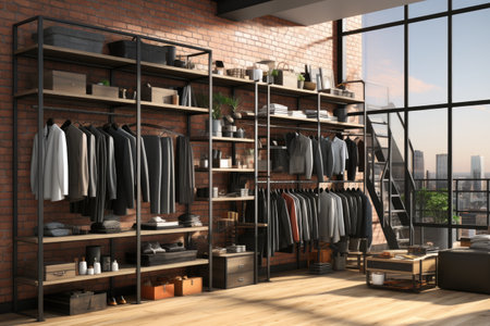 interior with wardrobe in house professional photographyの素材