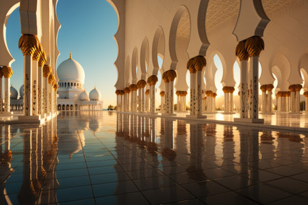 islamic building with a theme welcoming ramadan professional photographyの素材