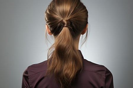 view of womens hairstyles seen from behind professional photographyの素材