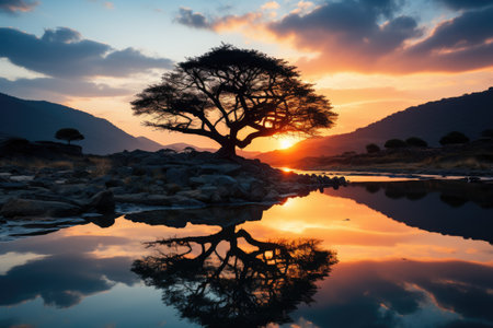 beautiful and peaceful landscape professional photographyの素材