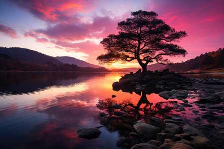 beautiful and peaceful landscape professional photographyの素材