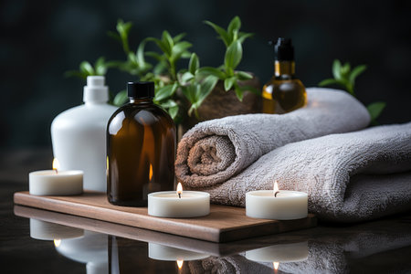 toiletries and bath accessories professional photographyの素材