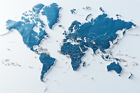 blank world map professional photographyの素材