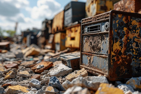 electronic waste disposal dump site professional photographyの素材