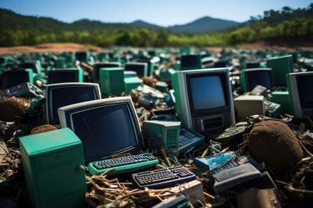 electronic waste disposal dump site professional photographyの素材