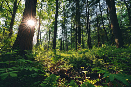 Stock photo of green forest nature professional photographyの素材