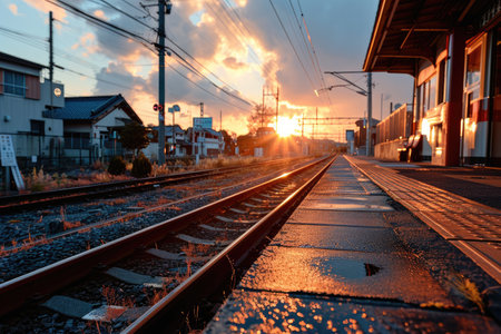in front of the train station professional photographyの素材